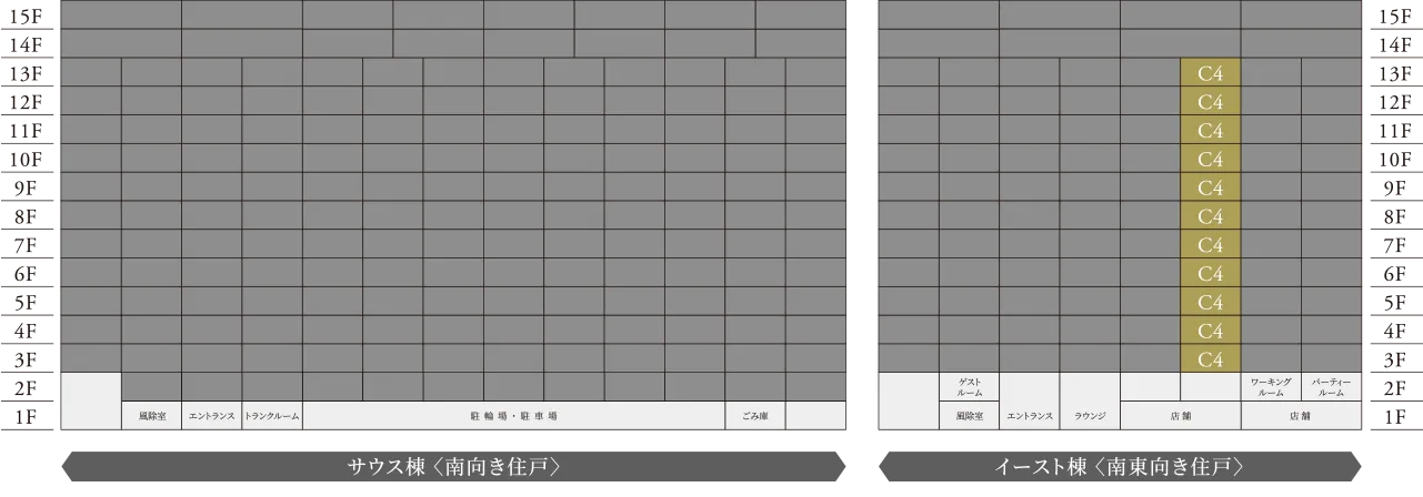 C4タイプ住戸の位置表示