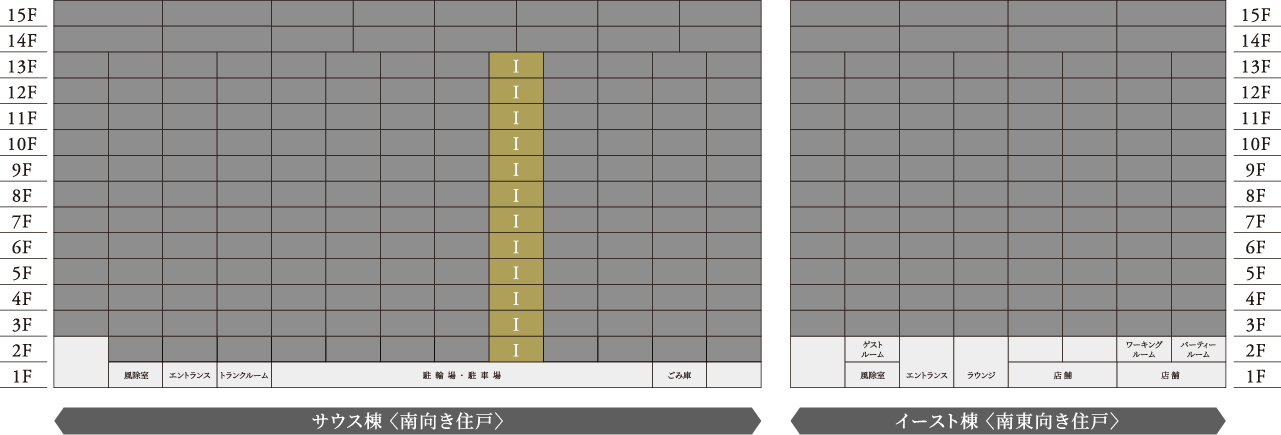 Iタイプ住戸の位置表示