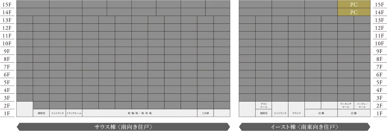 PCタイプ住戸の位置表示